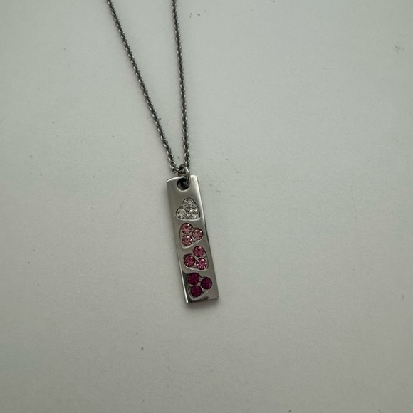 Lia Sophia Silver Necklace with Pink and White Accents - Picture 1 of 3